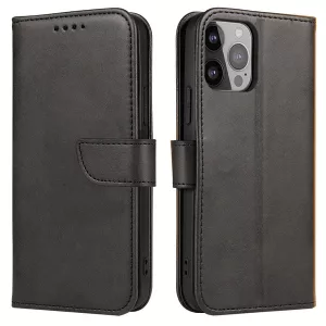Magnet Case for Samsung S24 Ultra with flap and wallet - Black